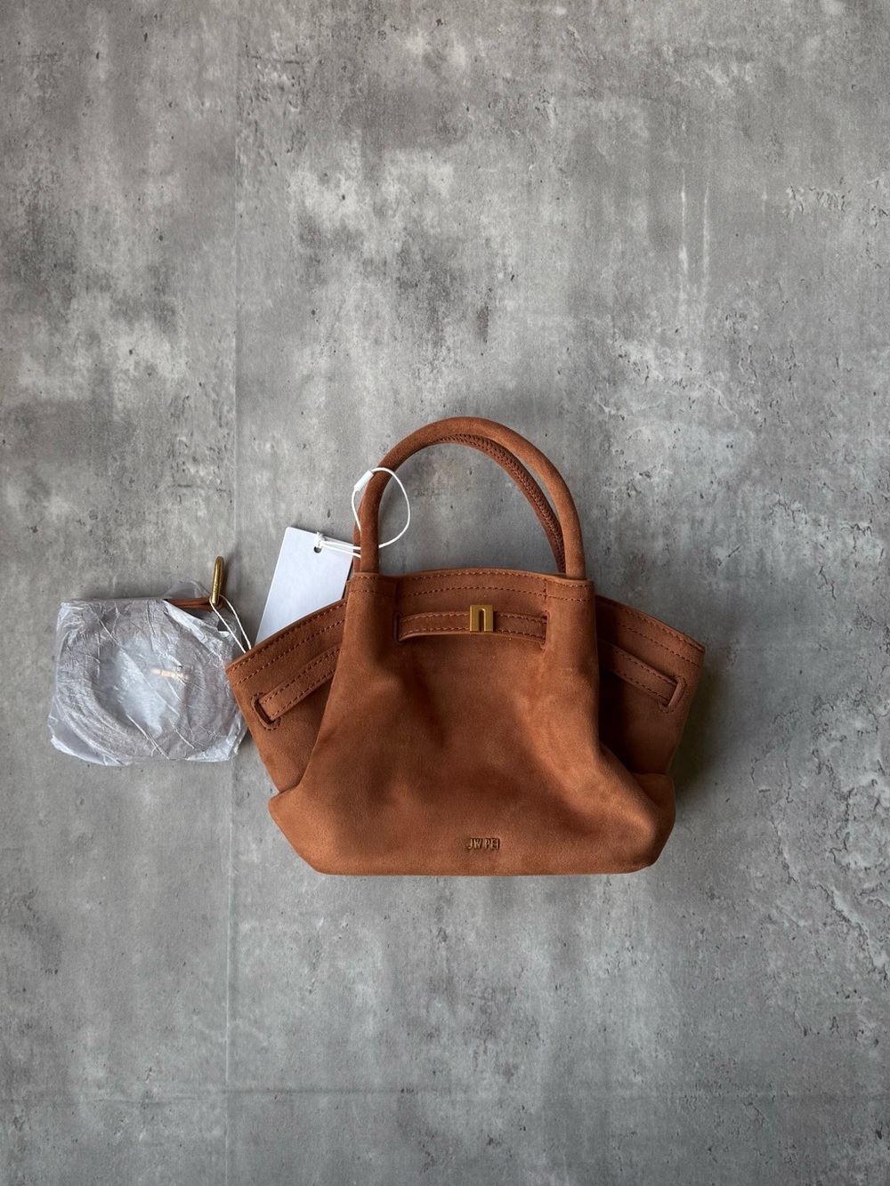 JW PEI Mini Suede Tote in Rust Brown
